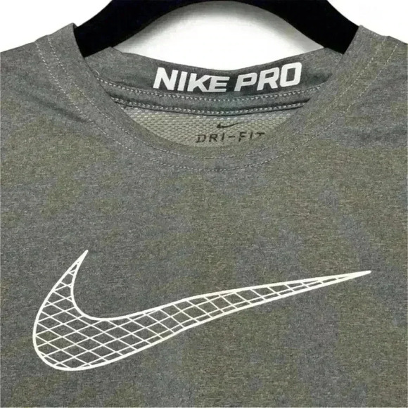 Nike Pro Dri-FIT Men's Long Sleeve Shirt Gray Size Medium Training - Picture 2 of 6